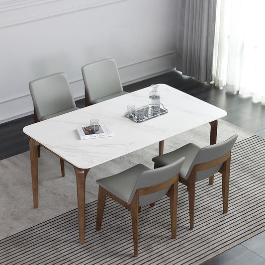 Contemporary Sintered Stone Rectangle Table Set 1/4/5 Pieces Dining Set Clearhalo 'Dining Room Sets' 'Dining Tables & Seating' 'dining_room_set' 'furn' 'furn_dining_room_set' 'Furniture' 'Kitchen & Dining Furniture' 1200x1200_72a5a721-4d8b-4954-bcb2-614e760ed987