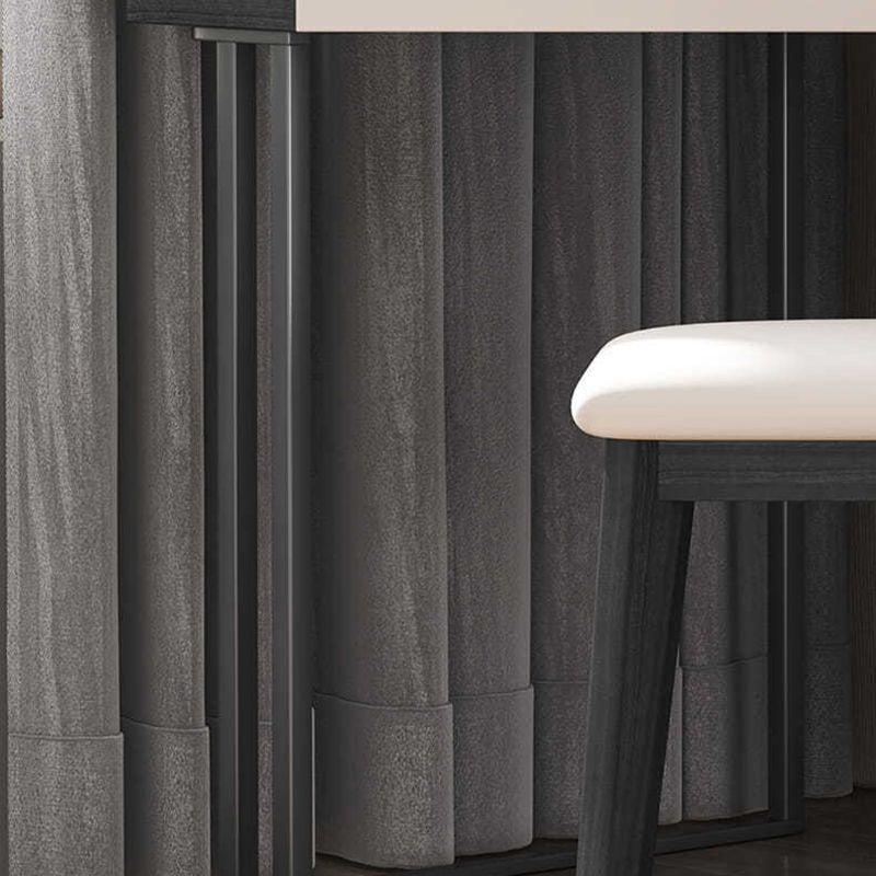 Black Modern Vanity Wood Mirrored Makeup Dressing Table Stool Set Clearhalo 'Bedroom Furniture' 'furn' 'furn_makeup_vanities' 'Furniture' 'Makeup Vanities' 'makeup_vanities' 1200x1200_72a6a1b9-8184-4b1b-b51b-69aac91e8494