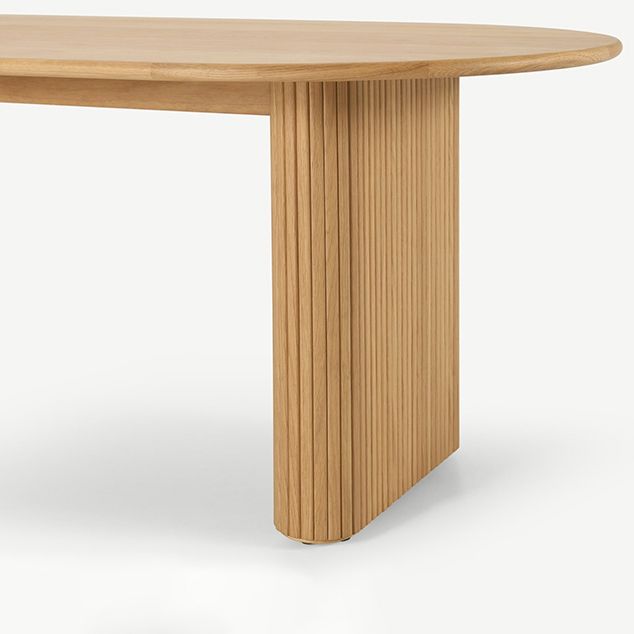 Modern Natural Base Table Oval Wood Top Dinner Room Kitchen Table Clearhalo 'Dining Tables & Seating' 'Dining Tables' 'dining_table' 'furn' 'furn_dining_table' 'Furniture' 'Kitchen & Dining Furniture' 1200x1200_72a6a9c7-cd41-4bbf-8906-5c2003c34a41