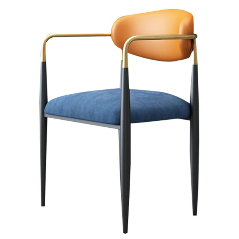 Contemporary Home Open Back Arm Chair Matte Finish Upholstered Dining Chair Clearhalo ' kitchen&dining_furn' 'Dining Chairs' 'Dining Tables & Seating' 'dining_chair' 'furn' 'furn_dining_chair' 'Furniture' 'furniture_dining_chair' 'Kitchen & Dining Furniture' 'kitchen' 1200x1200_72a72a38-e00c-4891-9b69-25785193ca10