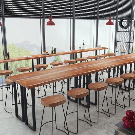 Industrial 1/2/4/7 Pieces Counter Height Set Solid Wood Top Indoor Bar Pub Table Set Clearhalo 'Bar Furniture' 'furn' 'furn_home_bar_bar_sets' 'Furniture' 'Home Bars & Bar Sets' 'home_bar_bar_sets' 'Kitchen & Dining Furniture' 1200x1200_72a75f00-4d0e-4a02-9425-c6ff5dba926d
