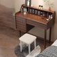 Traditional Wooden Makeup Vanity Table with Stool for Bedroom