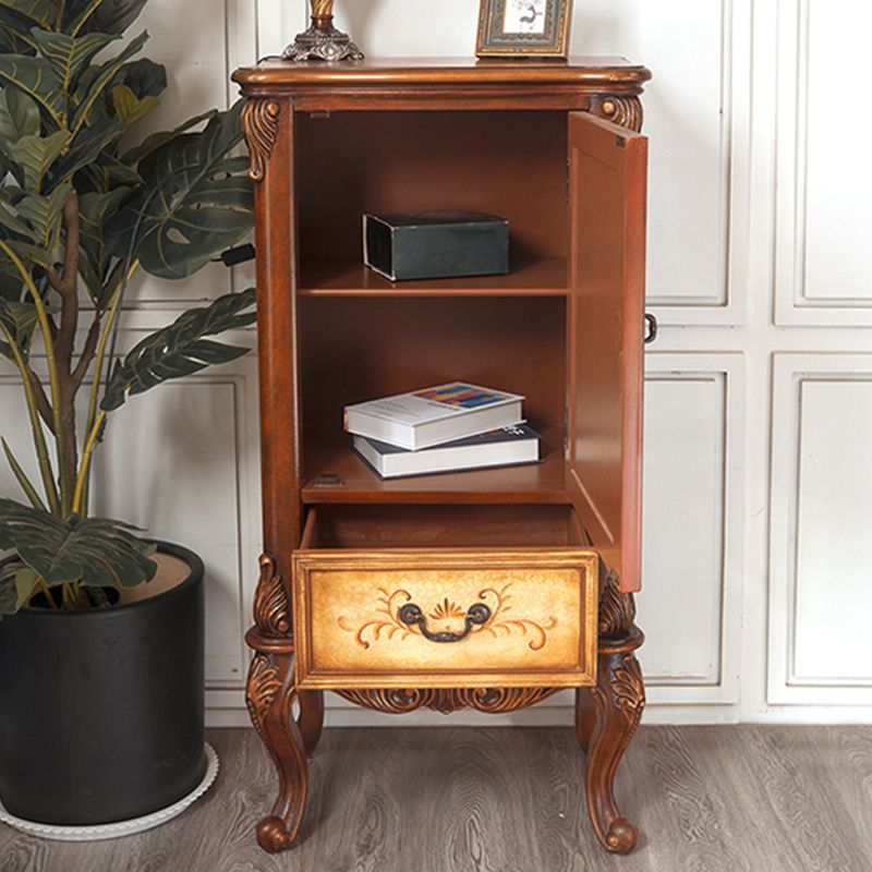 47,24 "Armadio in legno alto 1 porta, cabinetto di accento rettangolo a 1 cassetto