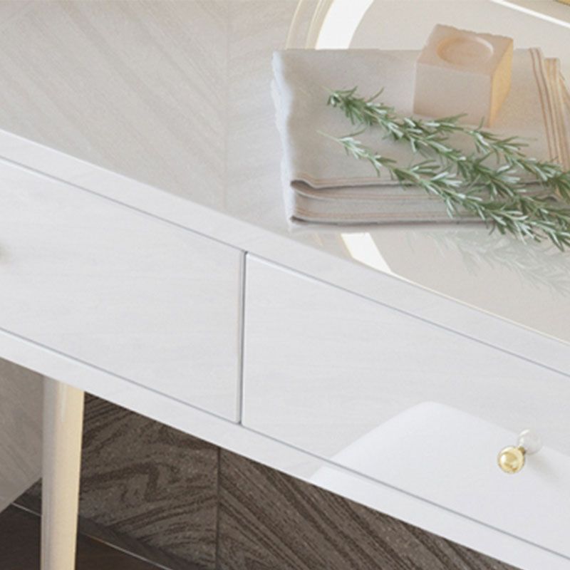Weißer Make -up -Tisch mit 2 Schubladen 15,74 W x 29,52 "H für Schlafzimmer