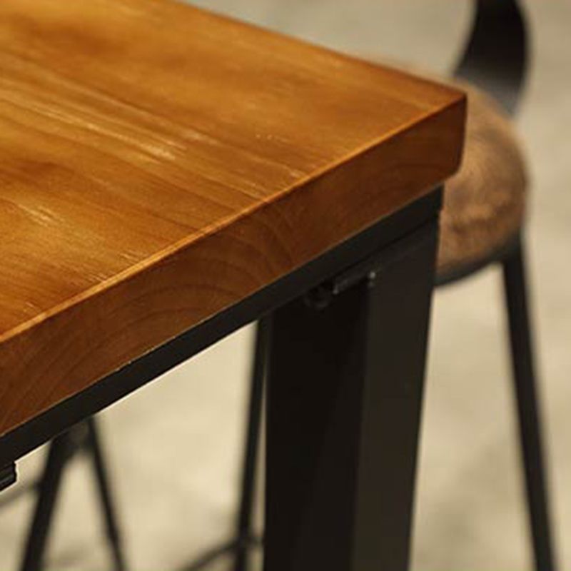 Industrial Low Back Counter & Bar Stool in Black and Brown for Restaurant Clearhalo 'Bar Furniture' 'Bar Stools' 'bar_stools' 'furn' 'furn_bar_stools' 'Furniture' 'Kitchen & Dining Furniture' 1200x1200_72ab0496-77d0-425c-a7b1-e4b552c081b8