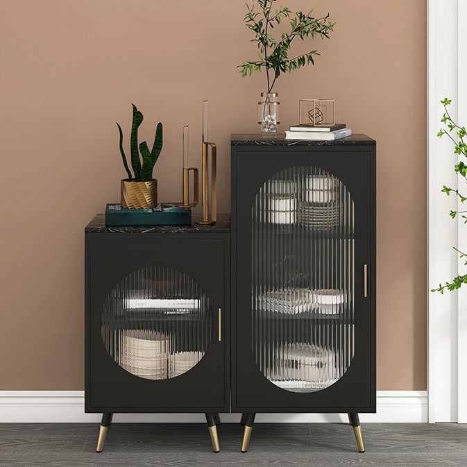 Glass Door Iron Sideboard Modern Server Cabinet with Storage for Living Room Clearhalo 'buffet_sideboard' 'Buffets & Sideboards' 'furn' 'furn_buffet_sideboard' 'Furniture' 'furniture_buffet_sideboard' 'Kitchen & Dining Furniture' 1200x1200_72ab9343-9645-44fc-8215-85aa661a24a6
