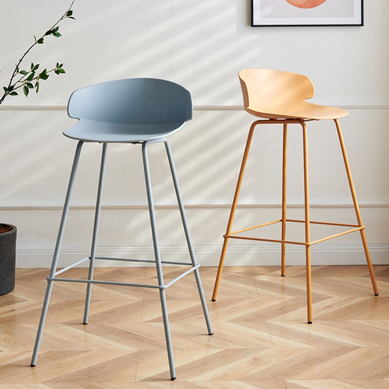 Modern Plastic Bar Stool Backrest Counter Stool for Living Room