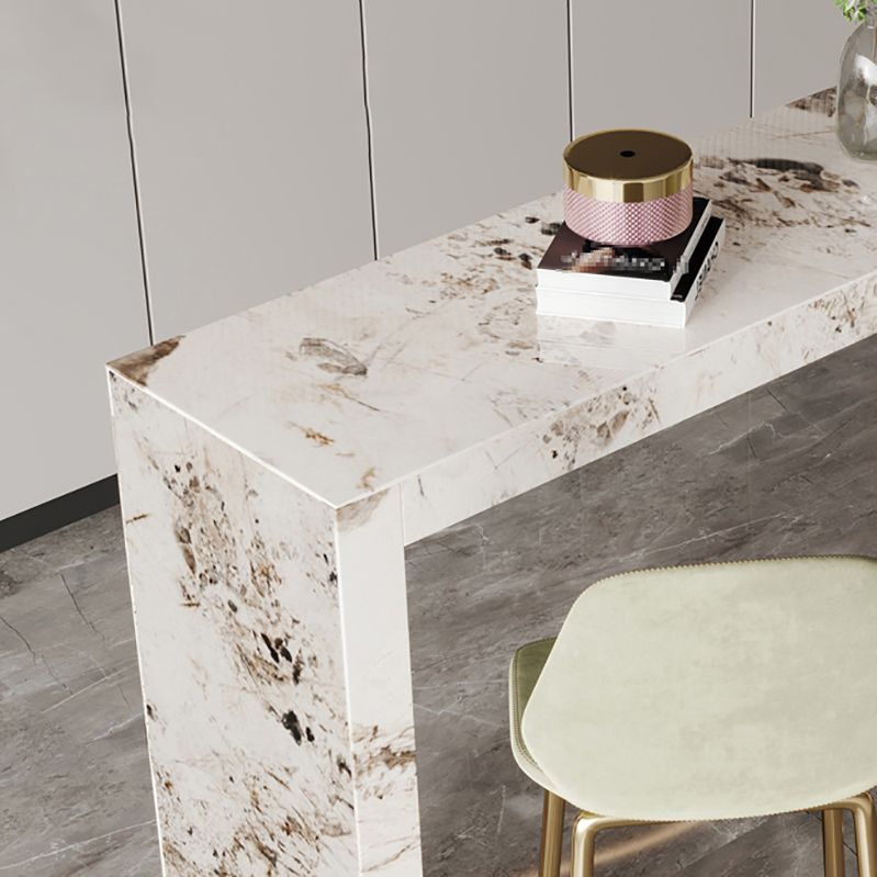 Indoor Double Pedestal Bar Height Table Contemporary Stone Rectangle Pub Table Clearhalo 'Bar Furniture' 'Bar Tables' 'bar_tables' 'furn' 'furn_bar_tables' 'Furniture' 'furniture_bar_tables' 'Kitchen & Dining Furniture' 1200x1200_72ac7635-bf30-48d0-ab96-5f9014ee8624
