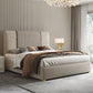 Glam Solid Color with Headboard Rectangular Panel Standard Bed