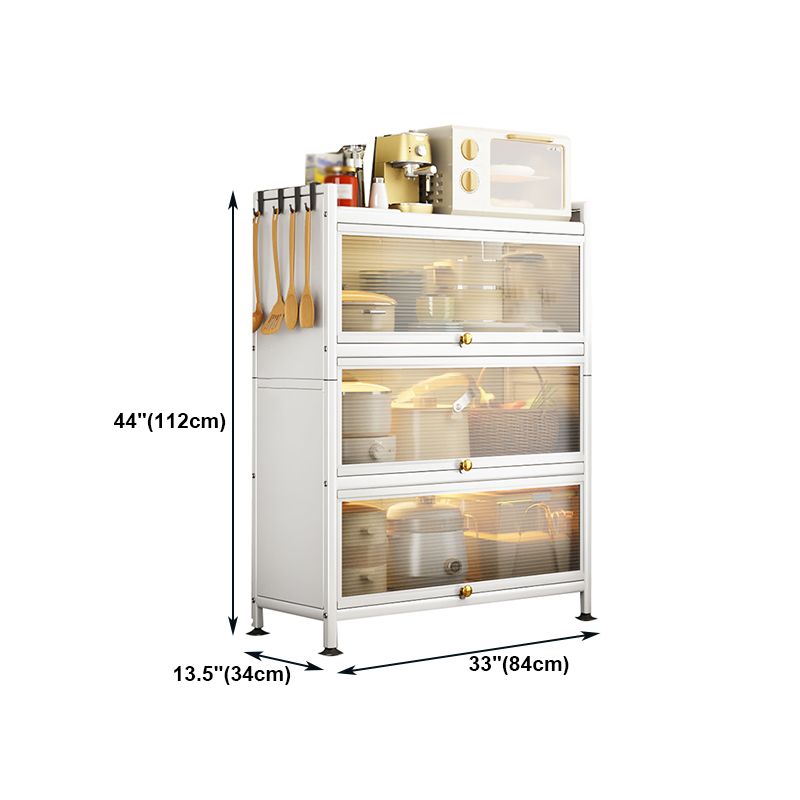 Server a buffet in metallo bianco porte in vetro server buffet moderno per soggiorno