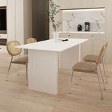 Modern Dinette Set 1/2/5/7 Pcs Rectangle Table and Solid Wood Base Dining Set with Chairs