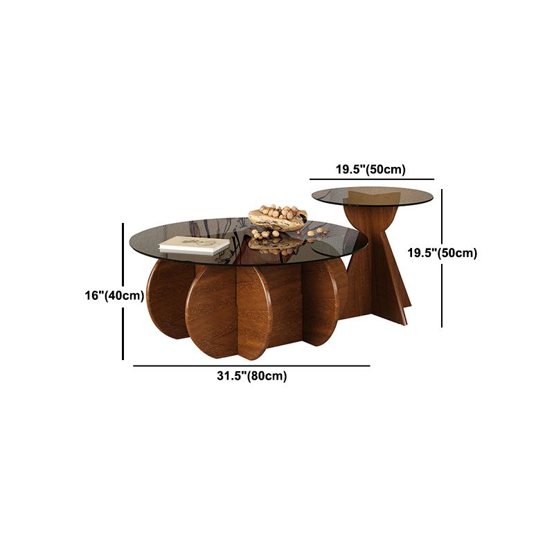 Contemporary Style Side End Table Solid Wood Sofa Side Accent Table Round Side End Table