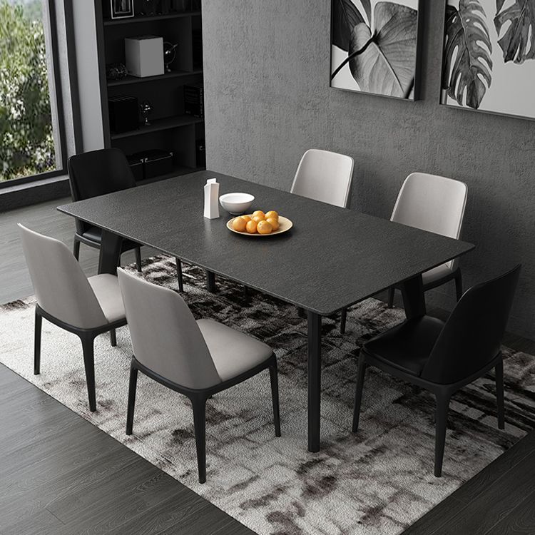 Black Dinette Table with 4 Legs Contemporary Dining Table for Home Clearhalo 'Dining Tables & Seating' 'Dining Tables' 'dining_table' 'furn' 'furn_dining_table' 'Furniture' 'Kitchen & Dining Furniture' 1200x1200_72b0325d-15d9-44ef-a233-6a3948eec05c