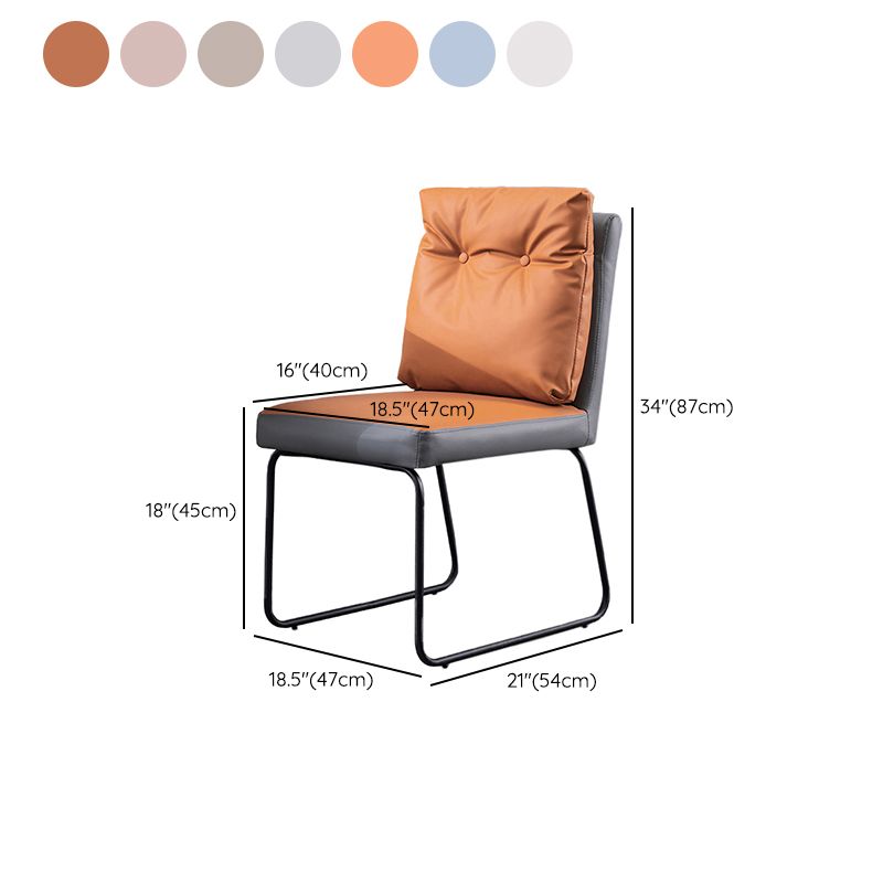 Industrial Kitchen Dining Chairs Faux Leather Side Chair with Black Legs