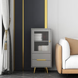 Modern Wooden Accent Cabinet with 2 Drawers and Glass Door Cabinet Clearhalo 'Cabinets & Chests' 'cabinets_chests' 'furn' 'furn_cabinets_chests' 'Furniture' 'Living Room Furniture' 1200x1200_72b0c9c6-166d-4936-b318-e39b3fa8cc1c