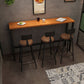 Rectangle industriel Table de table en bois massif en bois 1/3/4 Pièces Table de comptoir avec tabourets hauts