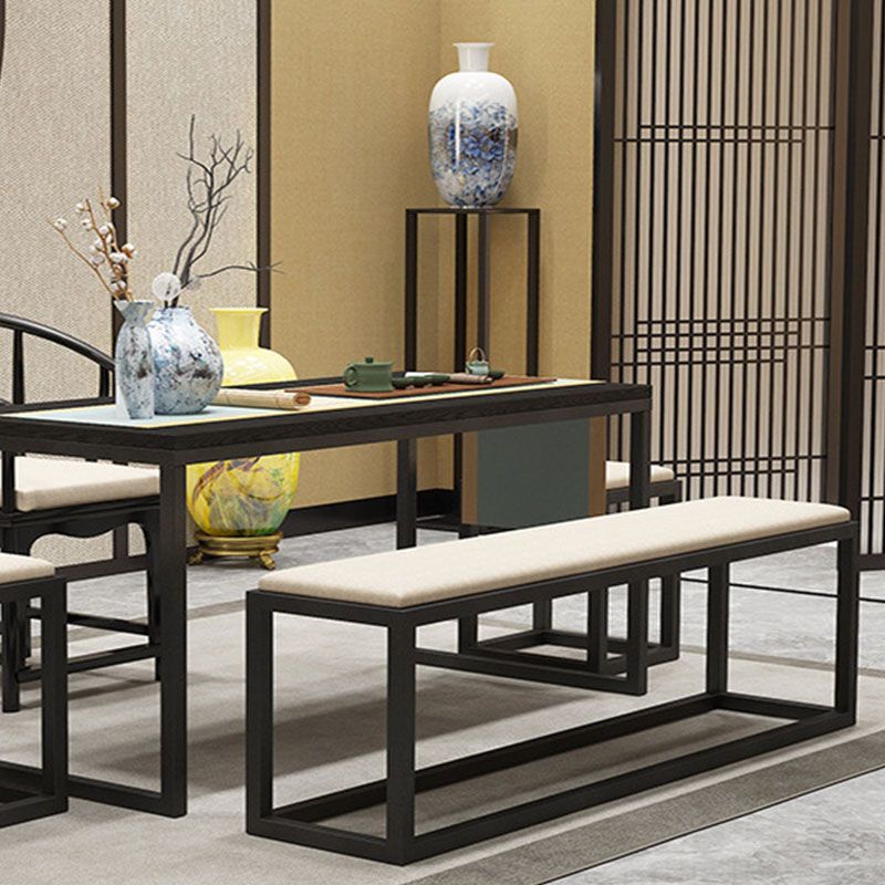 Contemporary Upholstered Bench Home Seating Bench with Black Legs Clearhalo 'Benches' 'Chairs & Seating' 'furn' 'furn_benches' 'Furniture' 'Living Room Furniture' 1200x1200_72b2b673-7eb9-4d78-bfab-143ca06fa71c