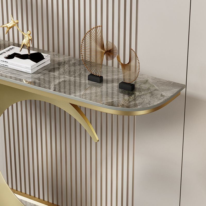 31.5-inch Tall Stone Console Table Stain Resistant Accent Table with Shelf Clearhalo 'Console Tables' 'console_tables' 'Entry & Mudroom Furniture' 'furn' 'furn_console_tables' 'Furniture' 1200x1200_72b2c8a2-dd0b-478a-b456-ad9817594125