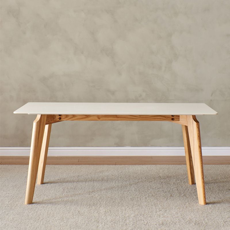 Modern Style Rectangle Table Sintered Stone Table with Wood Legs for Kitchen Clearhalo 'Dining Tables & Seating' 'Dining Tables' 'dining_table' 'furn' 'furn_dining_table' 'Furniture' 'Kitchen & Dining Furniture' 1200x1200_72b30941-3010-47e2-877f-f5cd177badcc