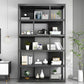 Vertical Metal Frame Etagere Bookshelf Manufactured Wood Shelf Bookcase for Living Room Clearhalo 'Bookcases' 'furn' 'furn_bookcases' 'Furniture' 'furniture_bookcases' 'Office Furniture' 1200x1200_72b3b69c-ecae-475d-a74d-c5254dd7f5f1