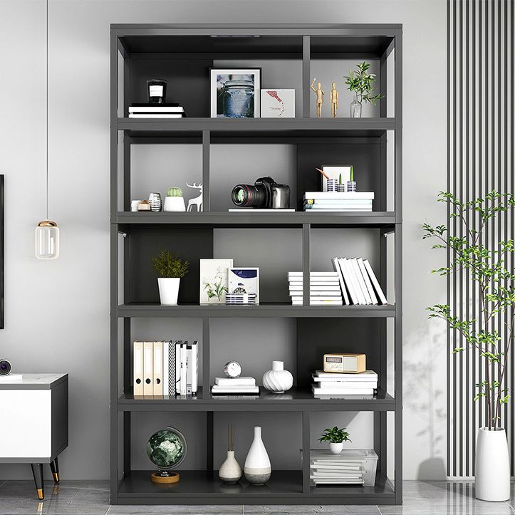 Vertical Metal Frame Etagere Bookshelf Manufactured Wood Shelf Bookcase for Living Room Clearhalo 'Bookcases' 'furn' 'furn_bookcases' 'Furniture' 'furniture_bookcases' 'Office Furniture' 1200x1200_72b3b69c-ecae-475d-a74d-c5254dd7f5f1