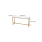 Glam Pub Table Faux Marble Rectangle Bar Table for Breakroom