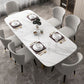 Traditional Luxury Table White Stone Rectangle Dining Table for Home Clearhalo 'Dining Tables & Seating' 'Dining Tables' 'dining_table' 'furn' 'furn_dining_table' 'Furniture' 'Kitchen & Dining Furniture' 1200x1200_72b45b56-b9dc-46ff-8044-de8deae454c9