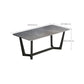 Industrial Dining Rectangle Table Sintered Stone Table with Metal Legs for Kitchen