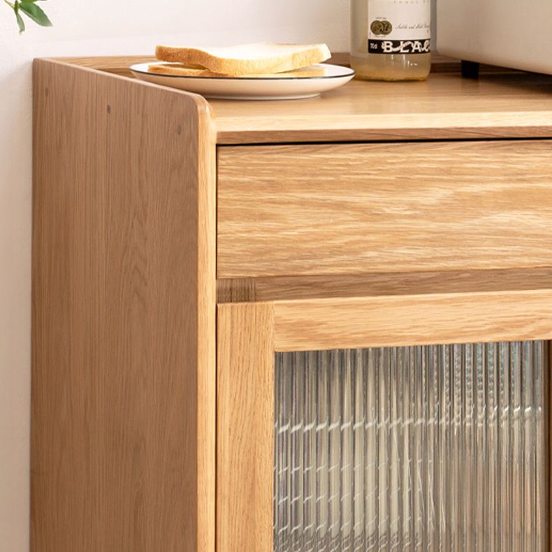 Moderno piste da esposizione in vetro a buffet di pino per soggiorno per soggiorno