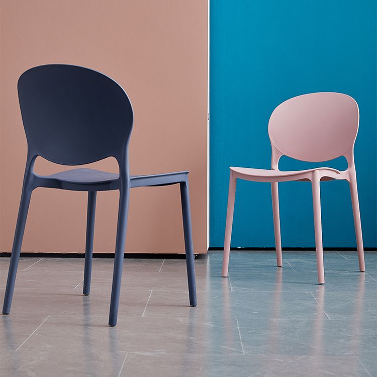 Open Back Armless Dining Chairs Plastic Stackable Dining Side Chairs (Set of 4) Clearhalo ' kitchen&dining_furn' 'Dining Chairs' 'Dining Tables & Seating' 'dining_chair' 'furn' 'furn_dining_chair' 'Furniture' 'furniture_dining_chair' 'Kitchen & Dining Furniture' 'kitchen' 1200x1200_72b5c18b-2b87-4921-bfda-339b145bf2ac