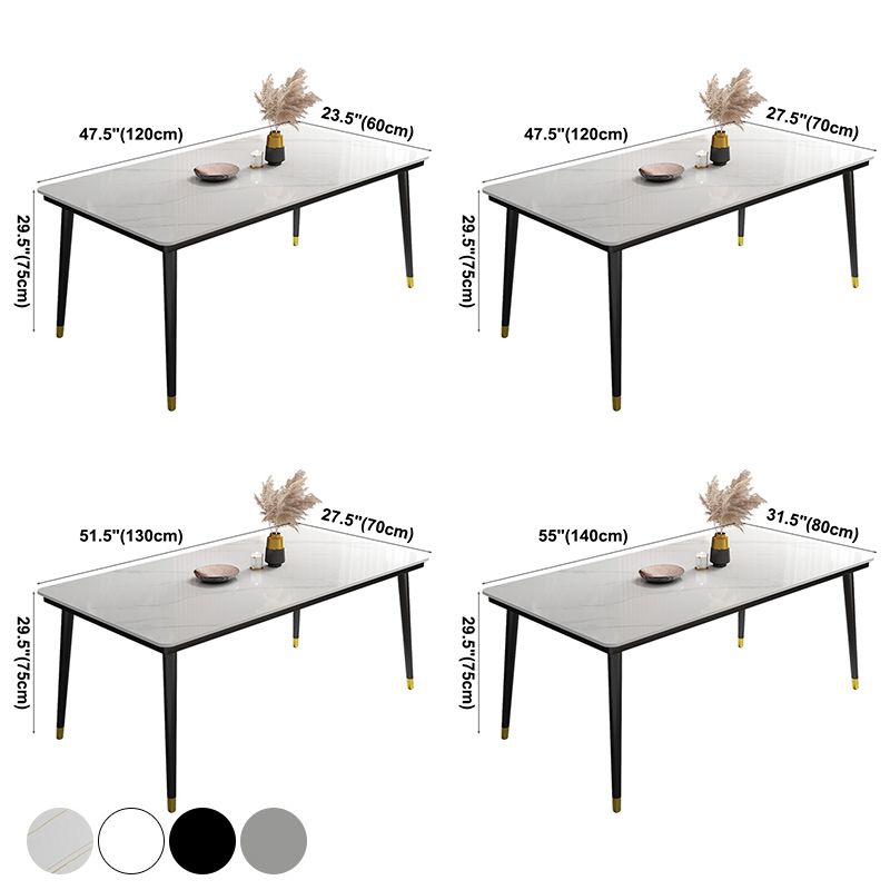 Modern Sintered Stone Kitchen Dining Table Standard Dining Table with 4 Legs Base Clearhalo ' dining_table' 'Dining Tables & Seating' 'Dining Tables' 'furn' 'furn_dining_table' 'Furniture' 'furniture_dining_table' 'Kitchen & Dining Furniture' 'kitchen&dining_furn' 'kitchen' 'kitchen_dining_table' 1200x1200_72b60272-aaa2-475a-a6ad-f9a54831f213