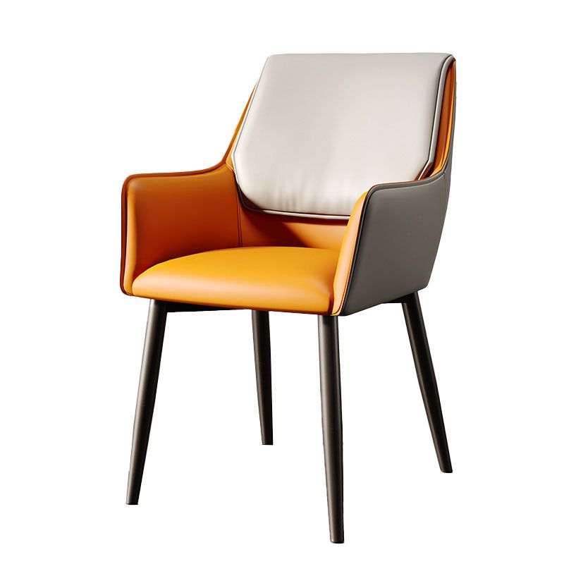 Modern Design Faux Leather Side Chair Arm Solid Back Side Chairs Clearhalo 'Dining Chairs' 'Dining Tables & Seating' 'dining_chair' 'furn' 'furn_dining_chair' 'Furniture' 'furniture_dining_chair' 'Kitchen & Dining Furniture' 1200x1200_72b61f8a-1007-408d-8840-77628141135f