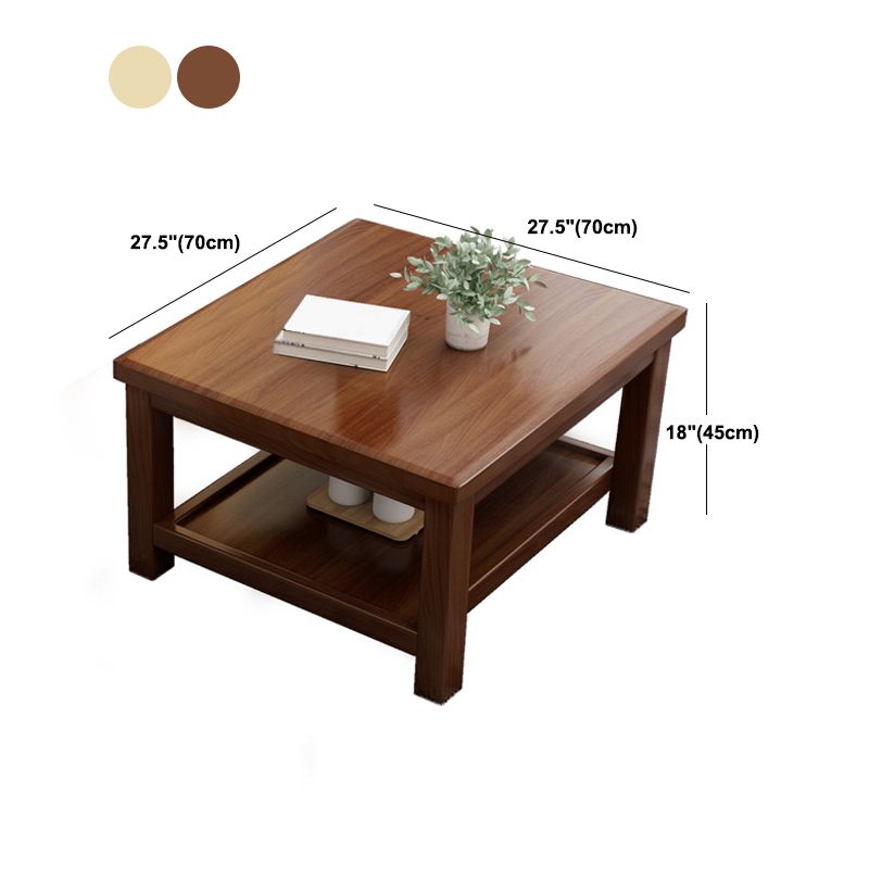 Solid Wood Coffee Table Scandinavian 4 Legs Cocktail Table with Storage Shelf Clearhalo 'Coffee & Accent Tables' 'Coffee Tables' 'coffee_tables' 'furn' 'furn_coffee_tables' 'Furniture' 'Living Room Furniture' 1200x1200_72b7242f-6eb7-4dde-b8d5-4b276620fd99