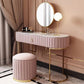 1-Drawer Makeup Vanity Table with Mirror & Stool Luxurious Stone/Leather Dresser Clearhalo 'Bedroom Furniture' 'furn' 'furn_makeup_vanities' 'Furniture' 'Makeup Vanities' 'makeup_vanities' 1200x1200_72b7aa4a-c463-48a6-9418-79c344694e97