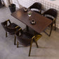 Industrial Wooden Dinner Room Kitchen Table Brown Table with Metal Base for Dining Room Clearhalo ' dining_table' 'Dining Tables & Seating' 'Dining Tables' 'furn' 'furn_dining_table' 'Furniture' 'furniture_dining_table' 'Kitchen & Dining Furniture' 'kitchen&dining_furn' 'kitchen' 'kitchen_dining_table' 1200x1200_72b7ea42-02a4-4c3d-852c-136847e94ff4