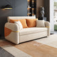 White Square Arms Sofa Futon Cushion Back Foldable Futon Sofa Bed