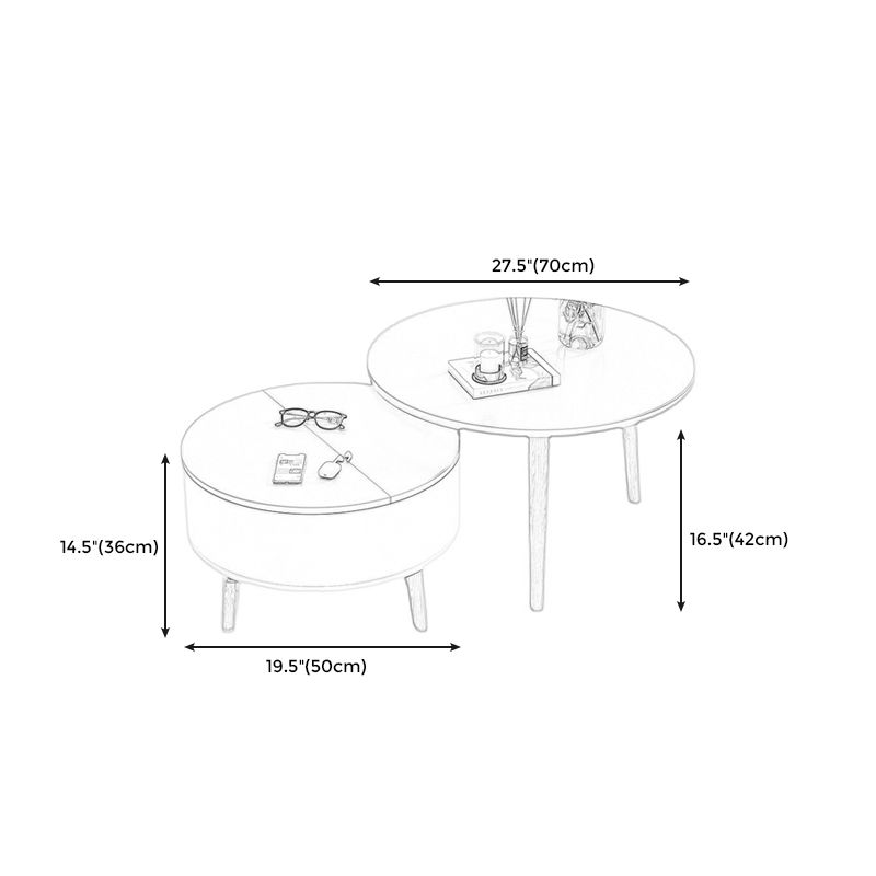 Round Solid Wood 3 Legs Coffee Table with Storage Drawers Modern Cocktail Table Clearhalo 'Coffee & Accent Tables' 'Coffee Tables' 'coffee_tables' 'furn' 'furn_coffee_tables' 'Furniture' 'furniture_coffee_tables' 'Living Room Furniture' 1200x1200_72bab1fa-3e26-47fb-a11b-709dcaaf2d0f