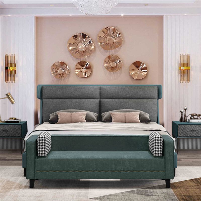 Hedendaagse donkergroene bank Tuxedo Arm Faux Leather Lederen Room Band