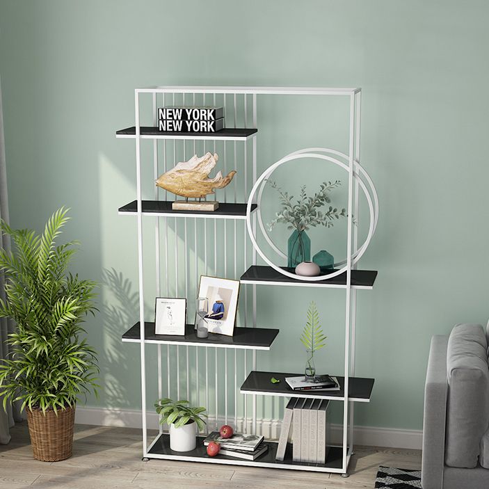 Glam Style Open Bookshelf Metal 6-shelf Bookcase for Home Office Clearhalo 'Bookcases' 'furn' 'furn_bookcases' 'Furniture' 'furniture_bookcases' 'Office Furniture' 1200x1200_72bb3b48-a074-4a7a-b403-5178ea1dfde0