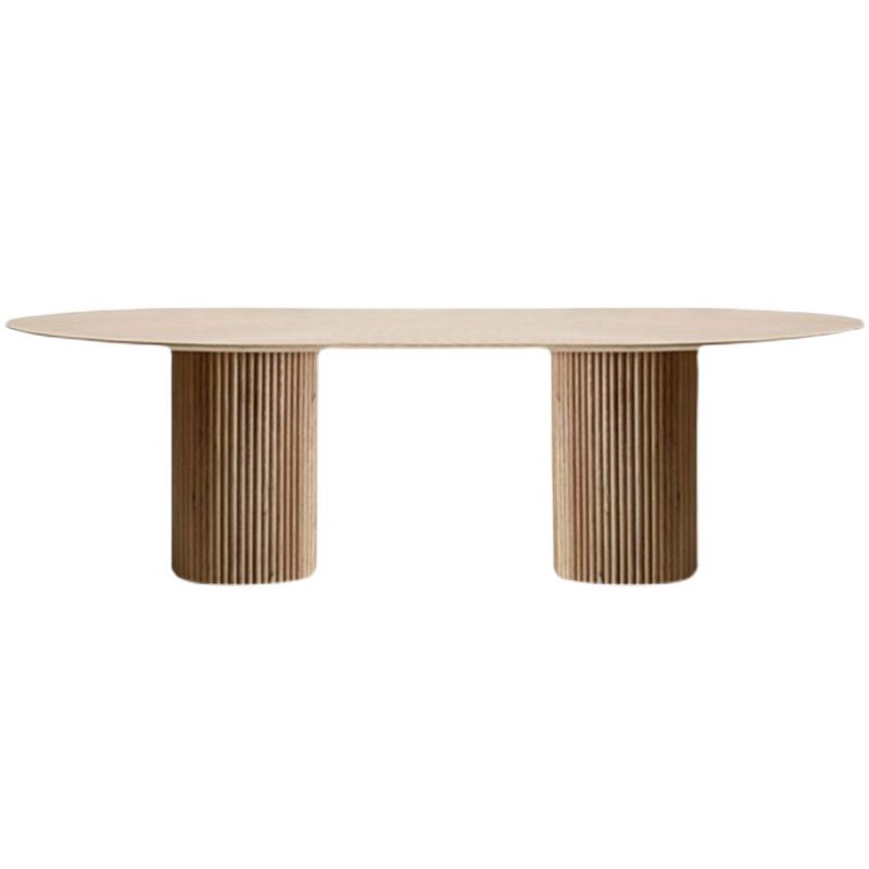 Pine Solid Wood Table Simplicity Dining Table Oval for Kitchen Home with Double Pedestal Clearhalo ' dining_table' 'Dining Tables & Seating' 'Dining Tables' 'furn' 'furn_dining_table' 'Furniture' 'furniture_dining_table' 'Kitchen & Dining Furniture' 'kitchen&dining_furn' 'kitchen' 'kitchen_dining_table' 1200x1200_72bb6ca1-1bf6-45d6-aef0-97cf88b248ff