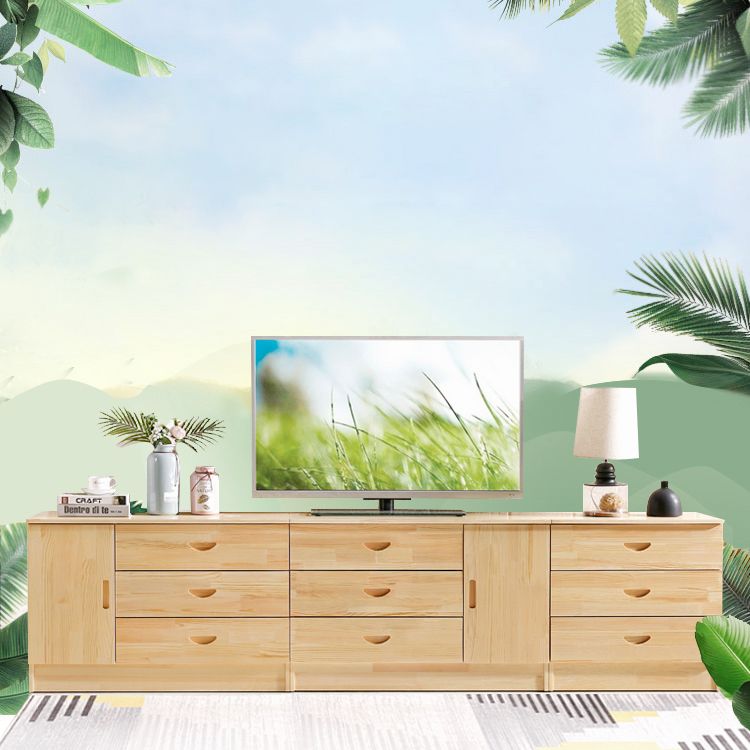 Stand de style Scandinave Stand Pine Wood Open Console TV de stockage fermé
