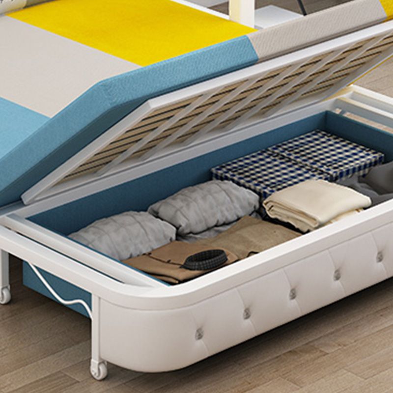 リビングルーム用の綿ブレンドコンテンポラリースクエアアームソファベッド