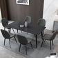 Contemporary Rectangle Dining Table Sintered Stone Dining Table in Black Clearhalo 'Dining Tables & Seating' 'Dining Tables' 'dining_table' 'furn' 'furn_dining_table' 'Furniture' 'Kitchen & Dining Furniture' 1200x1200_72bec100-b264-4402-a979-b10e2b43dae6
