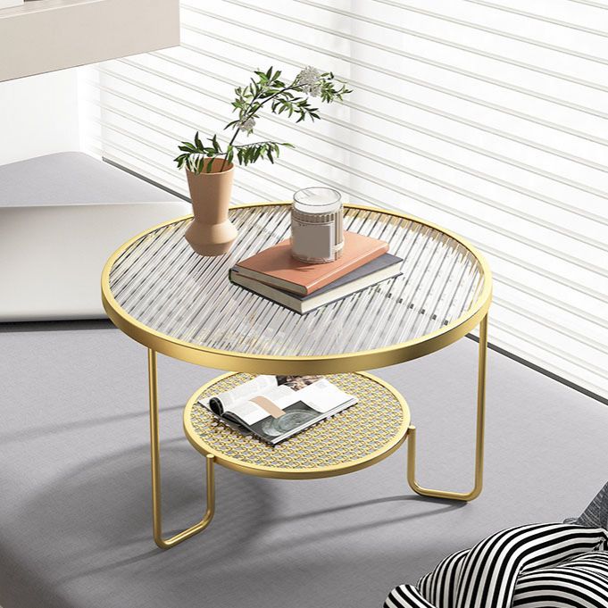 Frame Metal Coffee Table Shelf Included Round Single Cocktail Table Clearhalo 'Coffee & Accent Tables' 'Coffee Tables' 'coffee_tables' 'furn' 'furn_coffee_tables' 'Furniture' 'Living Room Furniture' 1200x1200_72bf6b7d-9d45-4ac5-8b80-f3f1fca32a0f