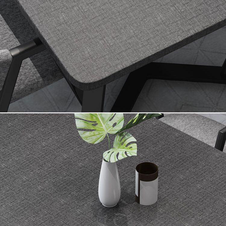 Modern Style Traditional Height Dining Set with Rectangle Shape Table and Black Double Pedestal Base Clearhalo 'Dining Room Sets' 'Dining Tables & Seating' 'dining_room_set' 'furn' 'furn_dining_room_set' 'Furniture' 'furniture_dining_room_set' 'Kitchen & Dining Furniture' 'kitchen&dining_furn' 'kitchen' 1200x1200_72c028d6-ef48-4056-89ca-cec6f8e83fa6