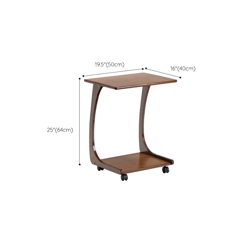 Modern Brown Side Table Rectangular C Table with Shelf for Living Room Clearhalo 'Coffee & Accent Tables' 'End & Side Tables' 'end_side_tables' 'furn' 'furn_end_side_tables' 'Furniture' 'Living Room Furniture' 1200x1200_72c16b5c-62bc-49e4-a19d-88476dacd7ae