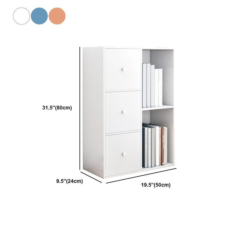 Pavimento moderno libro shlef con porte chiuse indietro da 9,45 "W in legno per soggiorno