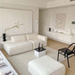 Scandinavian Style Upholstered Velvet Square Arm Chaise in White