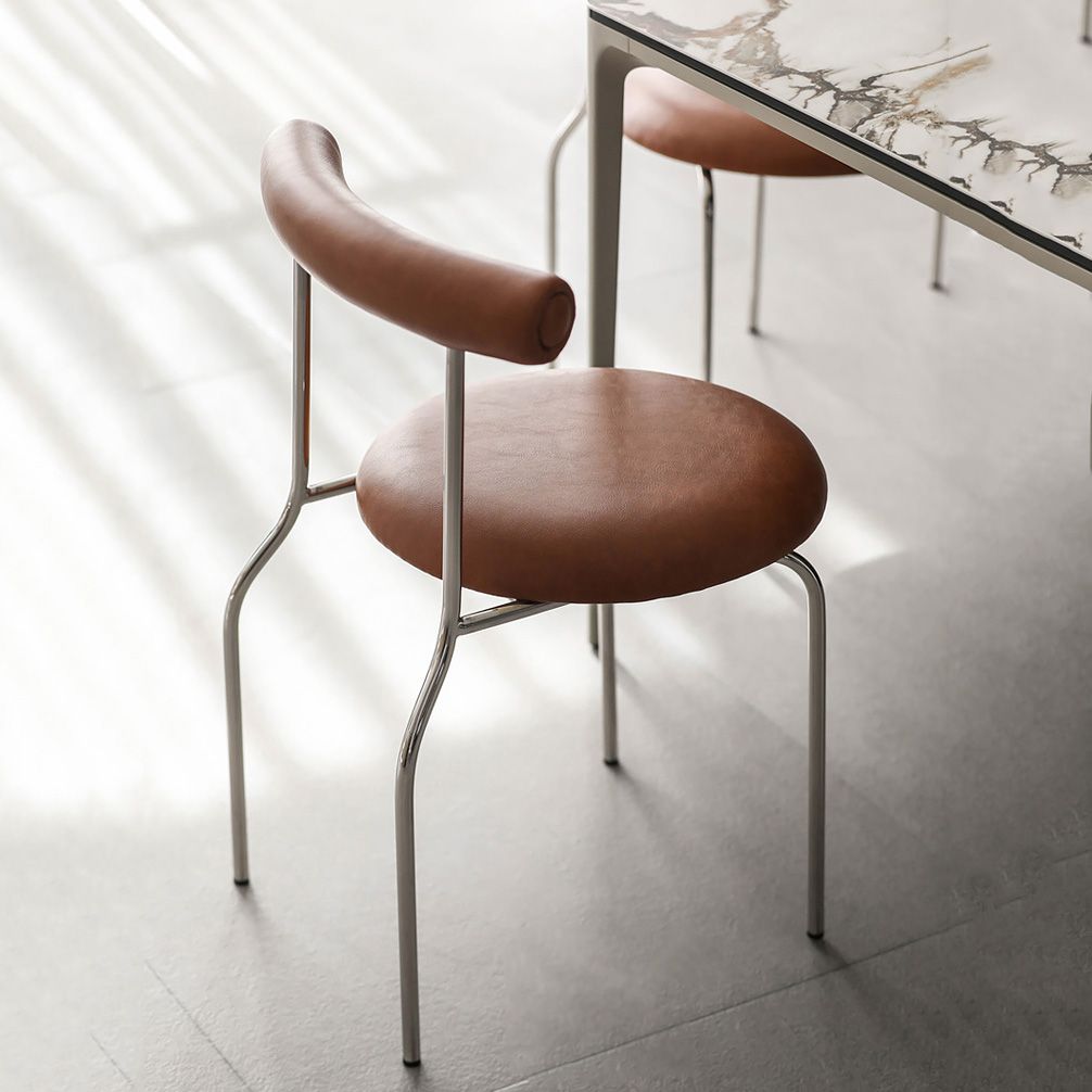 Contemporary PU Leather Side Chair Open Back Stackable Dining Side Chair Clearhalo 'Dining Chairs' 'Dining Tables & Seating' 'dining_chair' 'furn' 'furn_dining_chair' 'Furniture' 'furniture_dining_chair' 'Kitchen & Dining Furniture' 1200x1200_72c3fea1-1fbd-4a65-96eb-836258a63b20