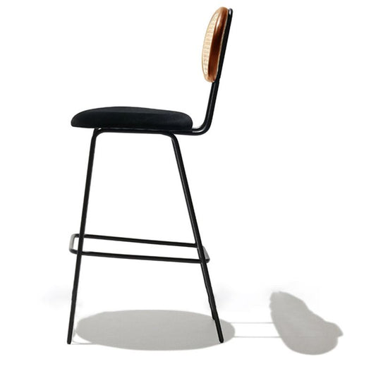 Nordic Rattan Low Back Barstool Simple Indoor Tall Stool with Upholstered Clearhalo 'Bar Furniture' 'Bar Stools' 'bar_stools' 'furn' 'furn_bar_stools' 'furniture_bar_stools' 'Kitchen & Dining Furniture' 'kitchen&dining_furn' 'kitchen' 'kitchen_furn' Furniture' 1200x1200_72c4b721-4161-4154-8584-5e2870de8df6